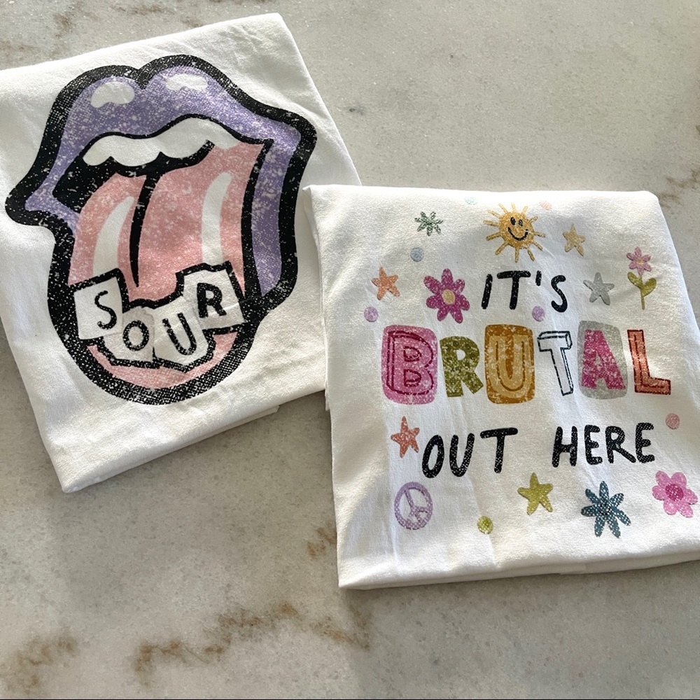 NEW Olivia Rodrigo Fan Merch SOUR BRUTAL T shirts Size WHITE 2XL